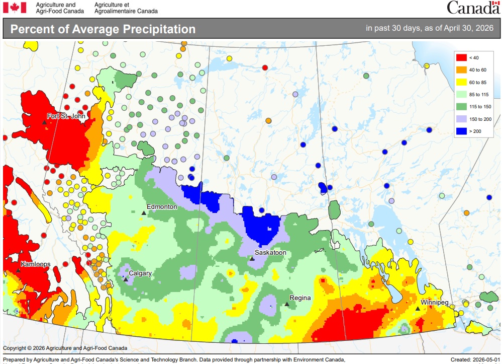 April percent normal precipitation