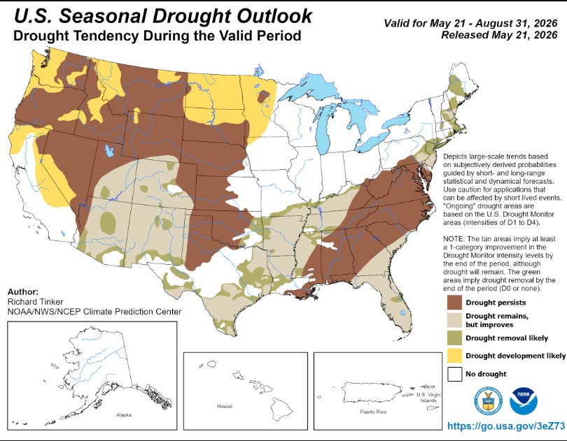 U.S. seasonal drought outlook