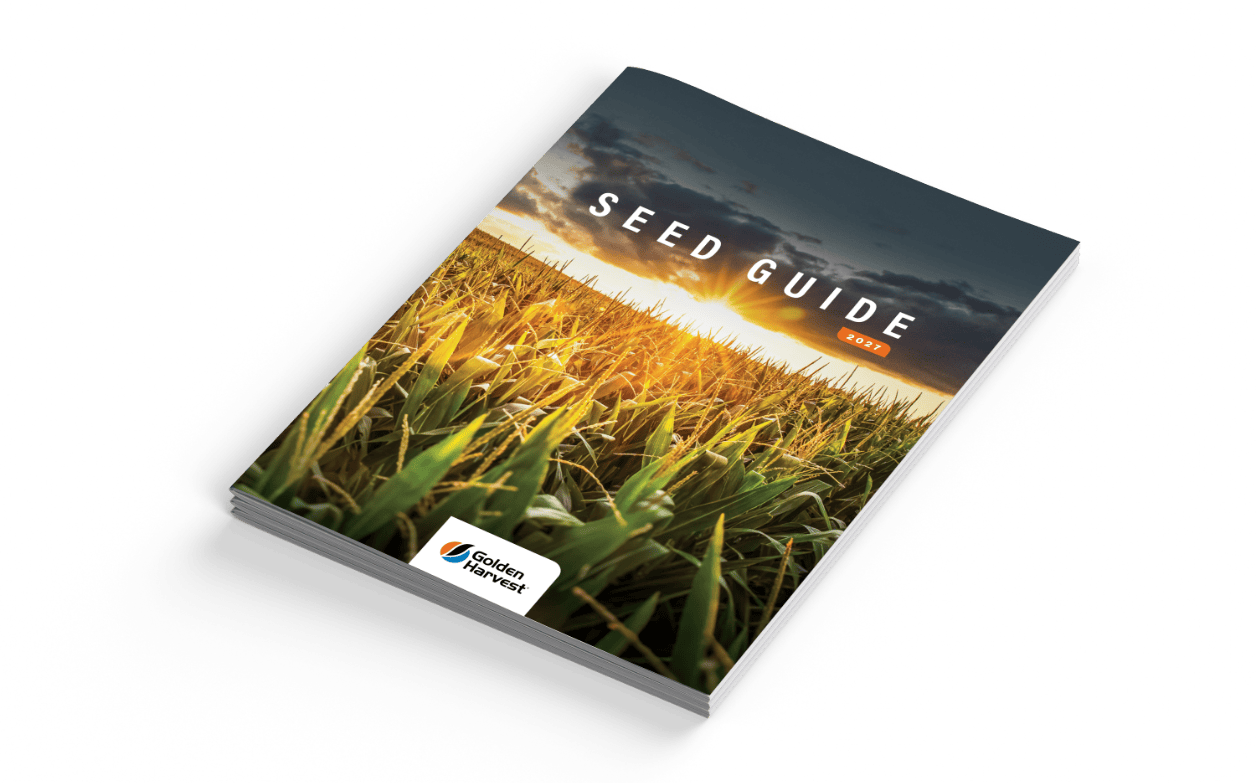 Golden Harvest 2027 Seed Guide with planter image on cover.