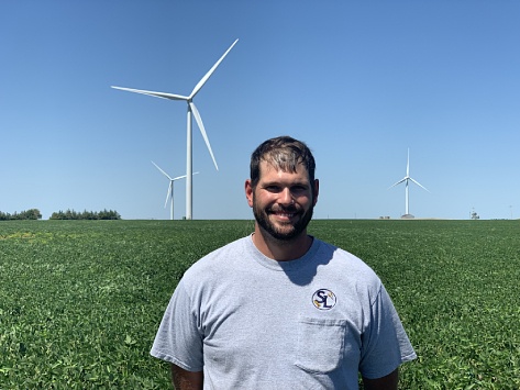 Sam Kinsler in field treated with Tavium