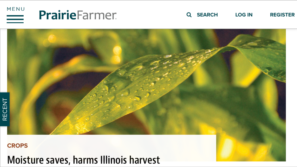 Screenshot of PrairieFarmer artile